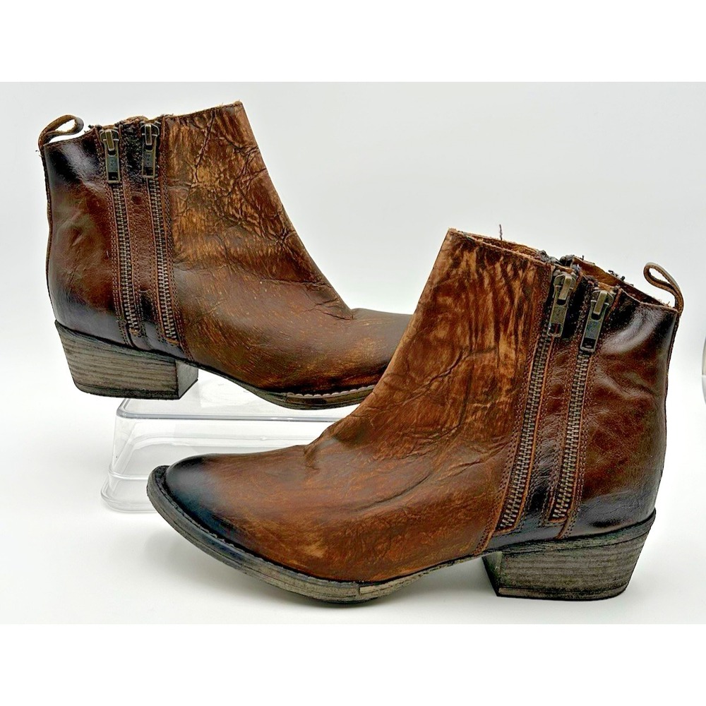Circle G‎ Burnished Brown Q0025 Corral Double Zipper Short Western Boots 10M
